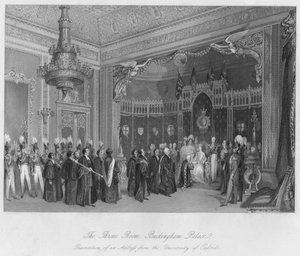 Throne Room, Buckingham Palace. Presentation av en adress från University of Oxford, c184