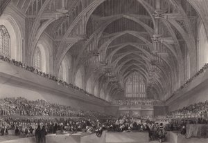 Rättegång mot Warren Hastings, Bengalens generalguvernör, i Westminster Hall, London
