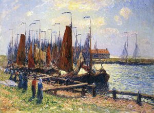 Hamnen i Volendam, Holland, 1900