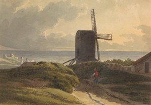 Väderkvarn på havskusten nära Hastings