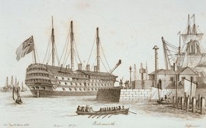 Skisser av fartygstrafiken i Portsmouths hamn av Henry Moses