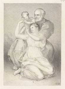 Heliga familjen, från Michelangelo av Henry Noel Humphreys after John Flaxman