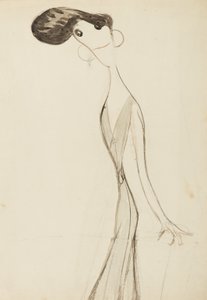 Irene Vanbrugh, studie för serien Stars of the Music Hall Stage, c.1908 (wc på papper) av Henry Ospovat