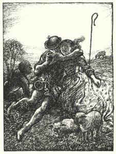 Shakespeares låt: "When shepherds pipe on oaten straws" (litho) av Henry Ospovat