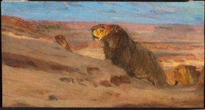 Lejon i öknen av Henry Ossawa Tanner