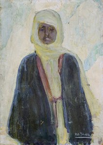 Marockansk man (olja på panel) av Henry Ossawa Tanner