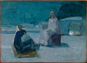 Studie för Kristus och Nikodemus på ett tak av Henry Ossawa Tanner