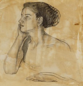 Studie till porträtt av Mrs Atherton Curtis av Henry Ossawa Tanner