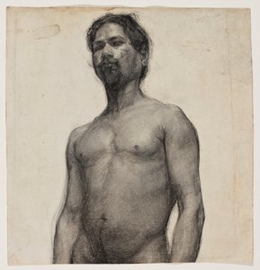 Studie av en svart man. c.1891 (kol & pastell på krämigt papper) av Henry Ossawa Tanner