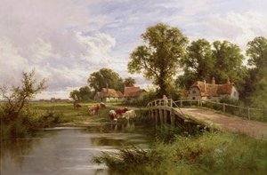 På Themsen nära Marlow (olja på duk)