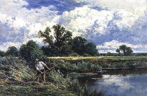 The River Lea, nära Broxbourne i Hertfordshire