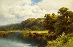 Themsen i Pangbourne (olja på duk)