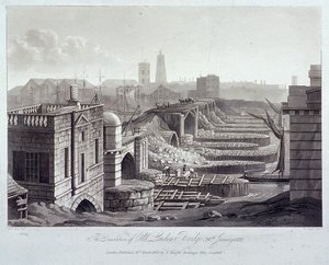 London Bridge gamla, London, 1832