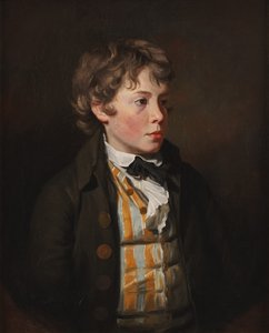 Porträtt av en pojke i randig väst av Henry Raeburn