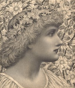 Florimel (penna och krita på papper) av Henry Ryland