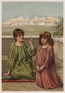 Listening Angels (färg litho) av Henry Ryland