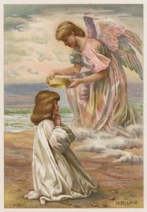 Kronan väntar (färg litho) av Henry Ryland