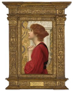 The Guarded Flame (penna, akvarell & kroppsfärg förstärkt med gummi arabicum på papper på panel) av Henry Ryland