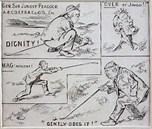 Golfrörelser, illustration från "Graphic" tidning, pub. c.1870 (lito)