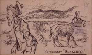 Hopelessly Bunkered, illustration från "Graphic" magazine, pub. c.1870 (lito) av Henry Sandercock