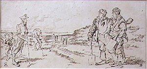 The Roadmen störd av golfarna, illustration från "Graphic" magazine, pub. c.1870 (lito) av Henry Sandercock