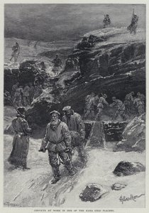 Fångar på jobbet i en av Kara-guldplacerarna (litho)
