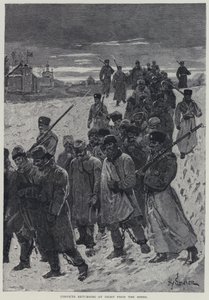 Kara, fångar som återvänder på natten från gruvorna (litho)
