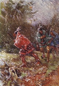 På krigsstigen på vintern (färg litho)