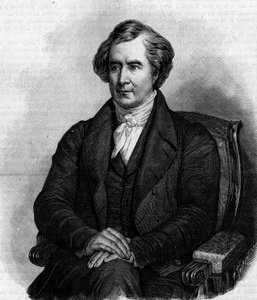 Porträtt av Francois Arago (1786-1853), fransk astronom, fysiker och politiker. (Från Henri Scheffers målning). Gravyr i "" Nature: granskning av vetenskaperna och deras tillämpningar på konst och industri "" av den 6 mars 1886.