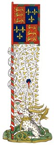 Banderoll för Englands och Frankrikes vapen, inkvarterad, c1445, 1843. av Henry Shaw