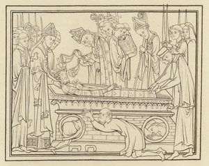 Begravning av Edward The Confessor, ungefär i mitten av 1200-talet av Henry Shaw