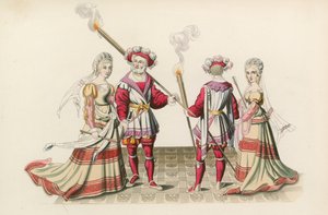 Figurer från gobelänger, tidigt 1500-tal av Henry Shaw