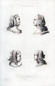 Huvudbonader, tidigt 1500-tal, 1843. av Henry Shaw