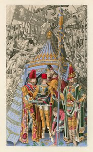 Pyrrhus tar emot riddarskapets ära, tidigt 1400-tal av Henry Shaw