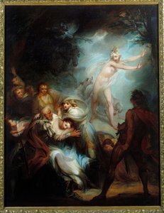 Den hemsökta skogen. Målning av Henry Singleton (1766 - 1839).