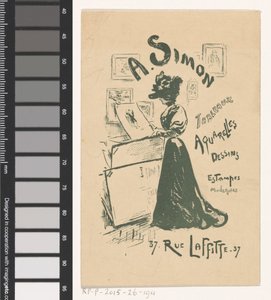Visitkort från konsthandlaren A. Simon i Paris