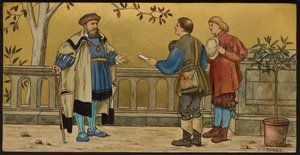 The Justice, plakett föreställande en illustration från Shakespeares Seven Ages, Minton ware, Staffordshire, 1874 (emaljerat lergods)