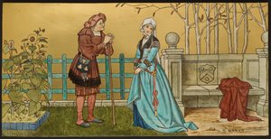 The Pantaloon, plakett föreställande en illustration från Shakespeares Seven Ages, Minton ware, Staffordshire, 1874 (emaljerat lergods)
