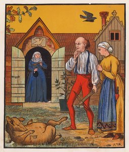 Skräddaren och kråkan (färglitografi) av Henry Stacy (after) Marks