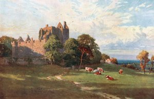 Craigmillar Castle, nära Edinburgh (färglitografi)