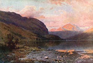 Loch Lubnaig, Perthshire (färglitografi)