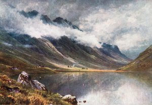 Loch Triochatan, ingången till Glencoe, Argyllshire (färglitografi)
