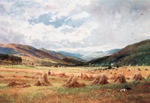Ser upp mot Glen Lochy nära Killin, Perthsire (färglitografi) av Henry Sutton Palmer