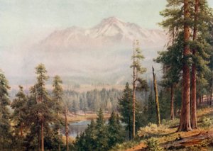 Mount Shasta (färg litho)
