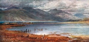 Morven Hills från Appin, Argyllshire (färglitografi)