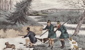 Mytton skjuter på vintern (litografi) av Henry Thomas (after) Alken