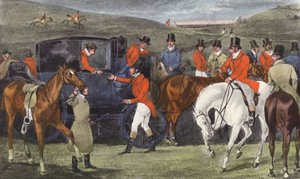 The "Meet" med Lord Derbys staghounds (litografi)