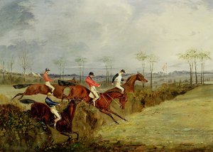 Ett hinderlopp, ta häck och dike av Henry Thomas Alken