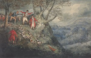 En illustration av C.J. Apperley (”Nimrod”), The Life of a Sportsman: ”En nattlig scen med Sir Thomas Mostyn” av Henry Thomas Alken