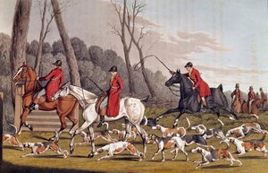 Jakt: ”” The fox hunt”” Engelsk litografi av Henri Alken (1774-1850) 1800-talets Paris, B.N.